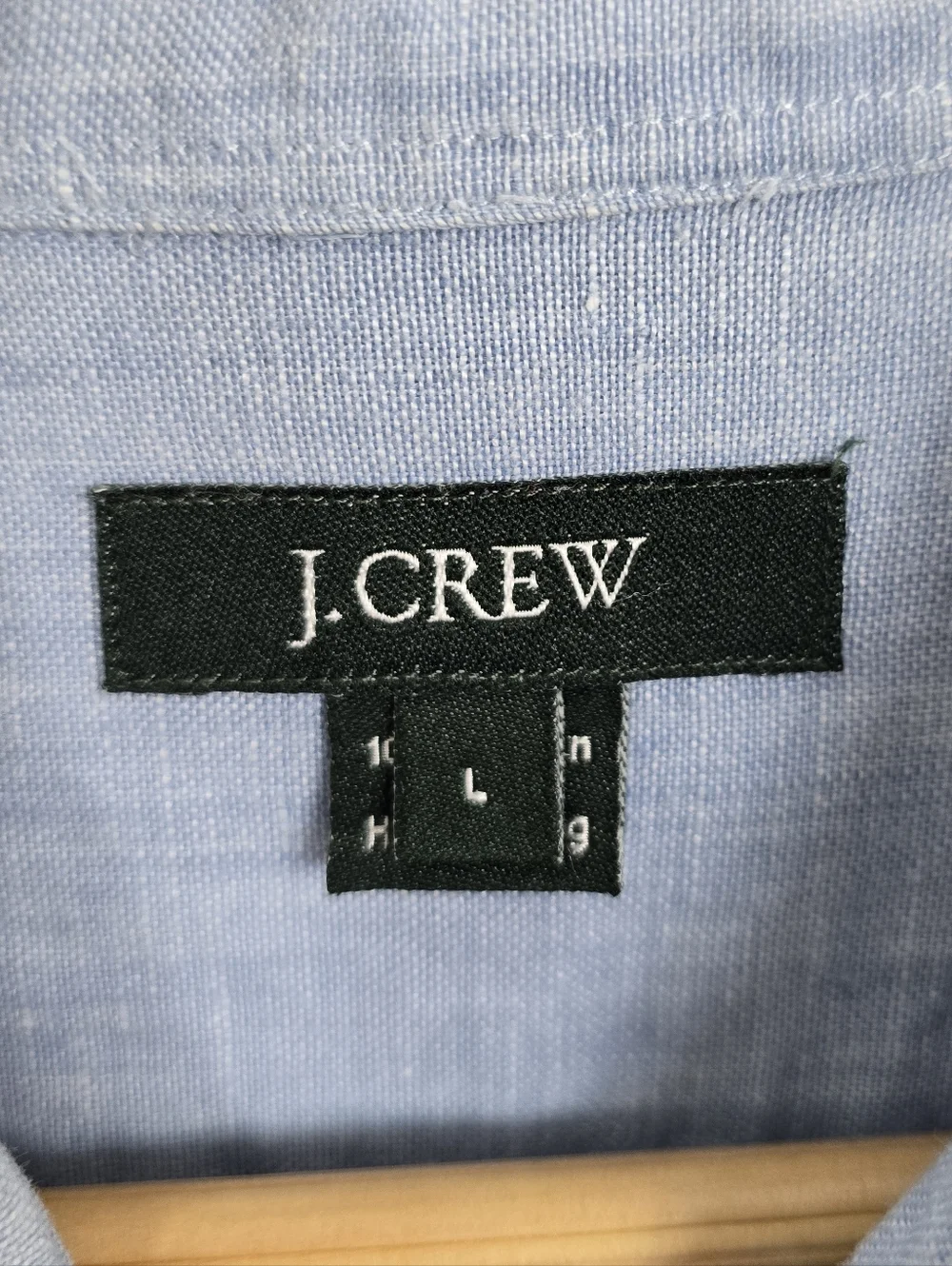 J Crew Linen Light Blue Short Sleeve Button Down Shirt Men's Large